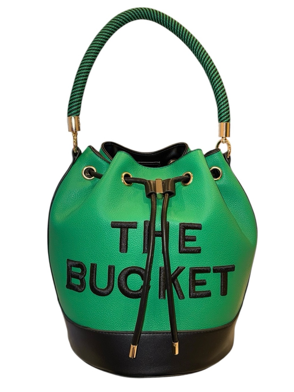 Fashion Inspired 2pc. ‘The Bucket’ Dark Green Drawstring Hobo Bag